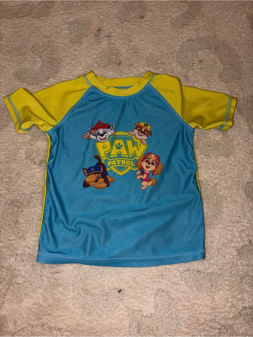 Paw Patrol Kids Blue and Yellow Swim Shirt